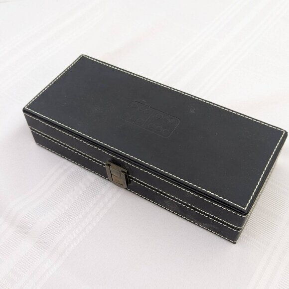 Bombay Company Tivoli Dominoes set - black leather stitched case - unused - Picture 3 of 5